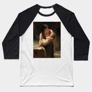 Berceuse (Le Coucher) by William-Adolphe Bouguereau Baseball T-Shirt